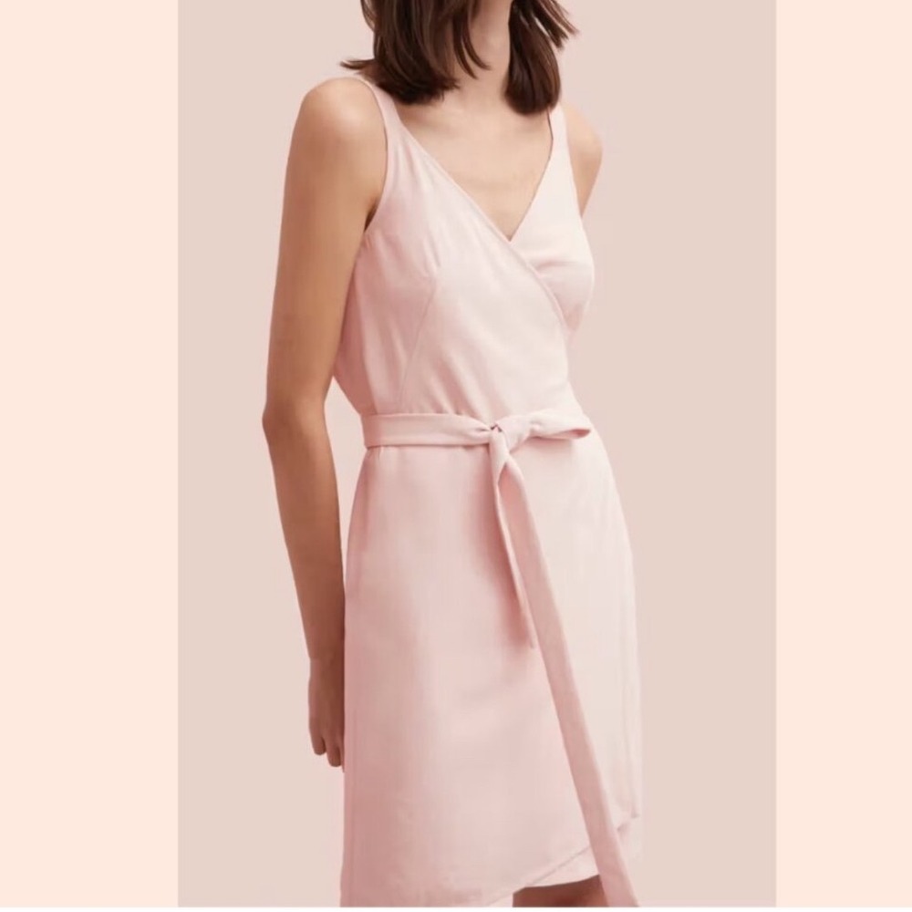 Everlane The Japanese Go Weave Mini Wrap Dress Pink 2